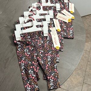Cat & Jack Kids Leggings - Black, Pink, and White Floral
